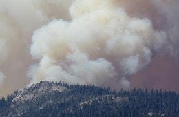 Wildfire smoke obscuring the scenery at Yosemite National Park