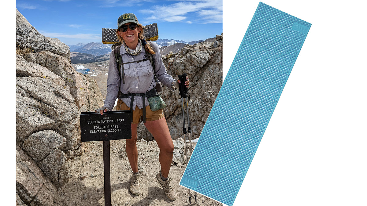 Portrait of a backpacker at pass in Sequoia National Park.