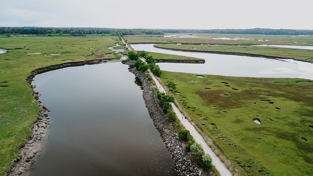A section of the East Coast Greenway through Scarborough, ME