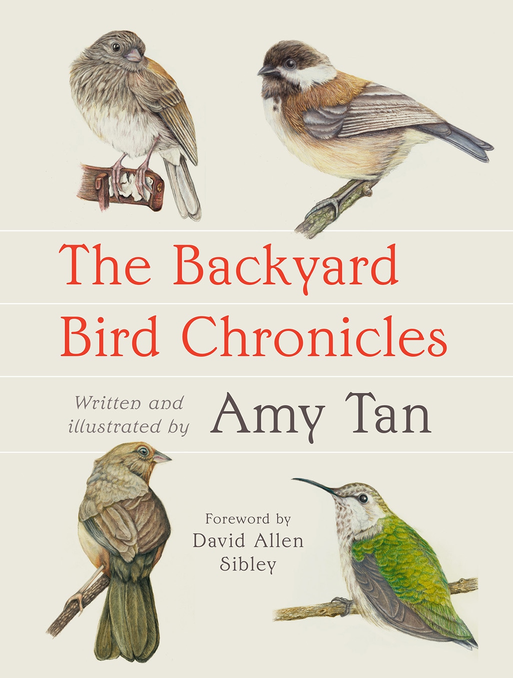 The book cover for The Backyard Bird Chronicles by Amy Tan