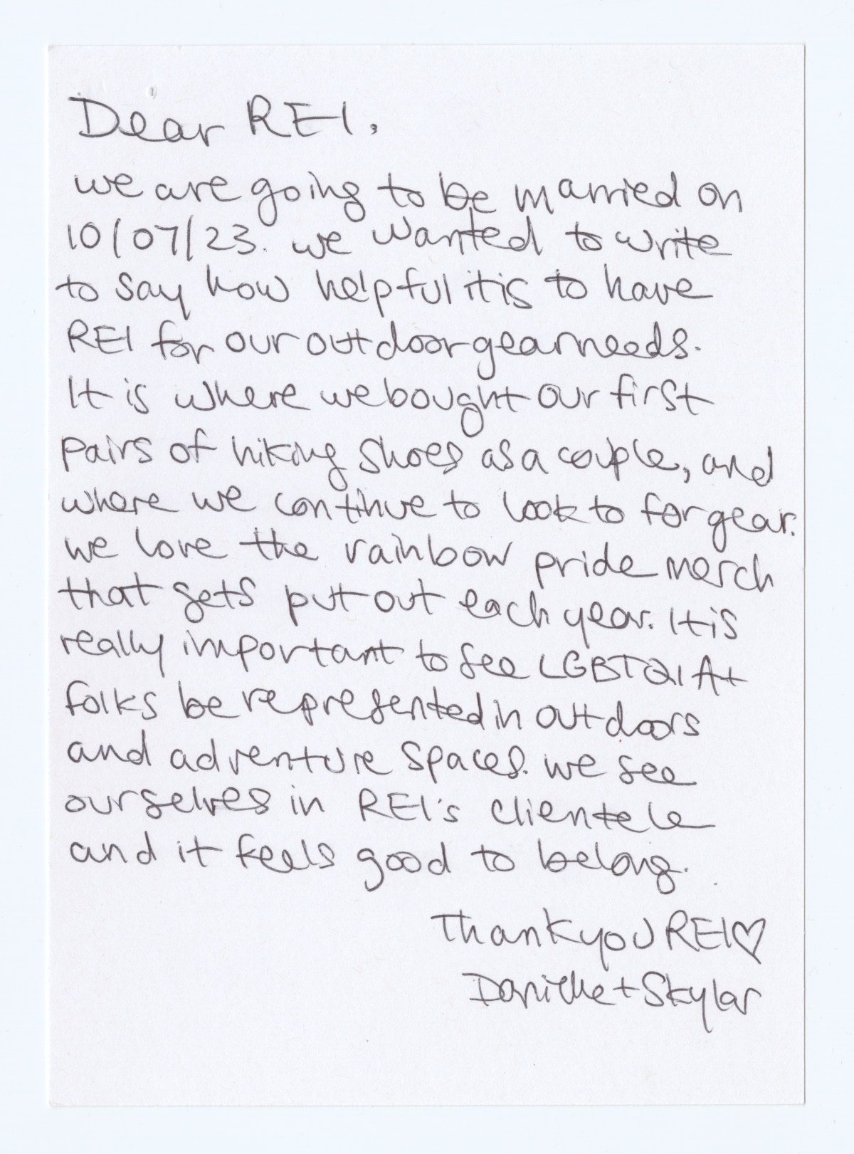 Another hand-written note in black pen on white paper
