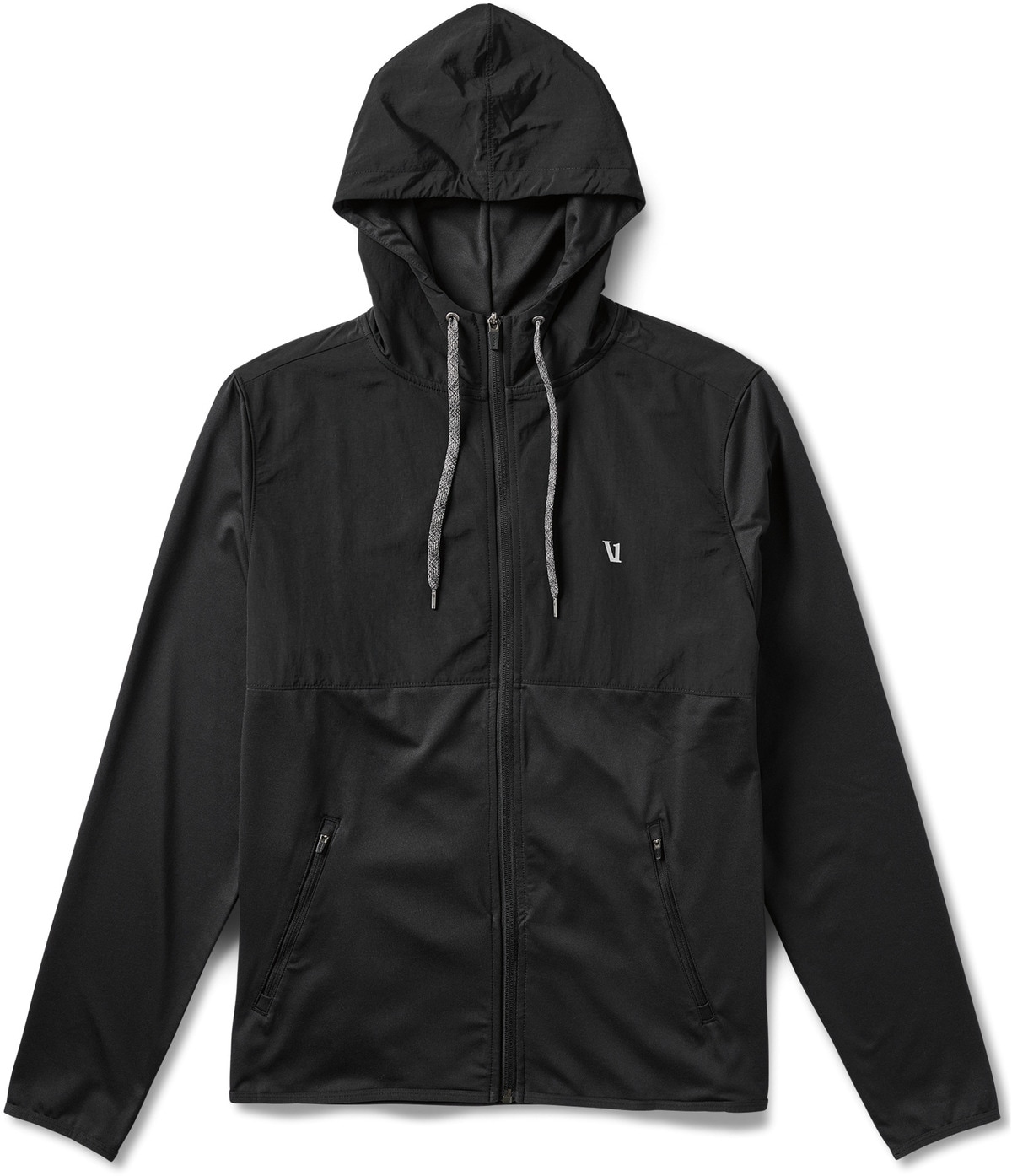 Product shot of the Vuori Sunday Element Jacket in black.