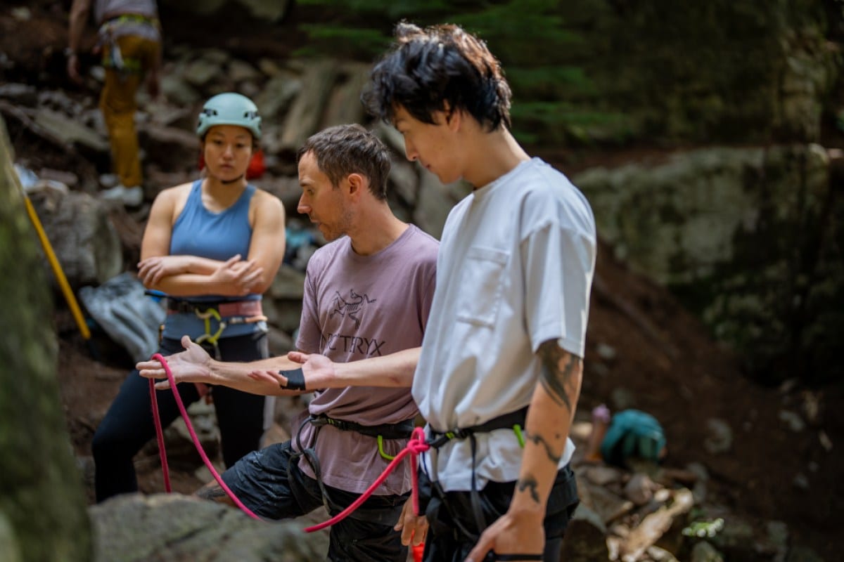 Pro athletes teach intimate climb sessions at the Arc'teryx Climb Academy in Squamish, British Columbia