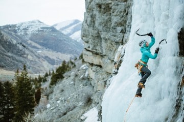 Breaking the Ice Ceiling at Bridal Veil Falls with Kimber Cross