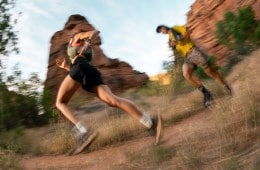 To people running in a canyon