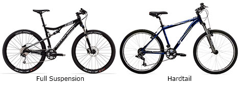 types of full suspension bikes