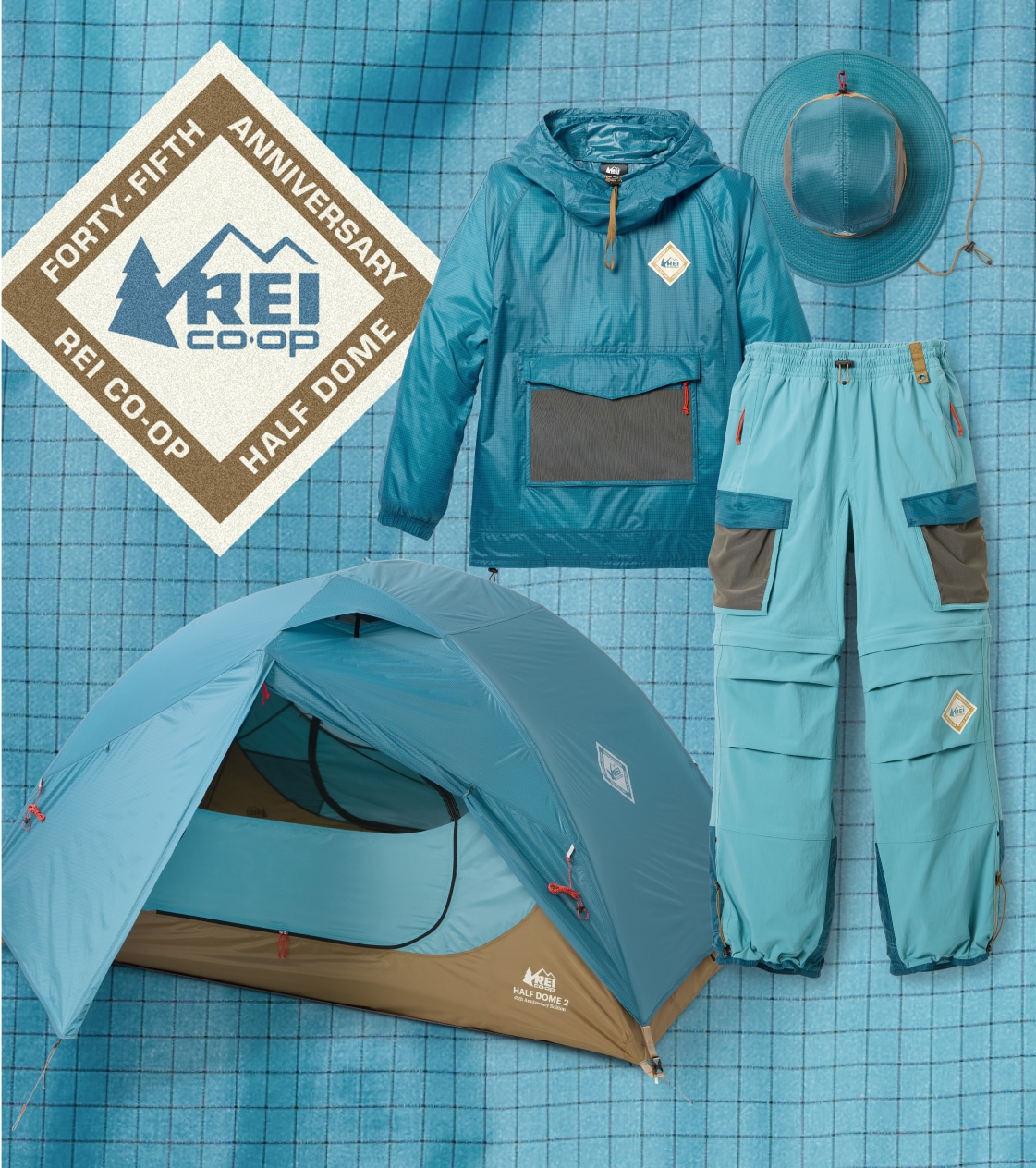R E I Co-op forty-fifth anniversary Half Dome. A limited-edition collection of clothing and gear.