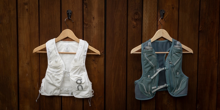 On Ultra and Osprey Dyna LT hydration vests