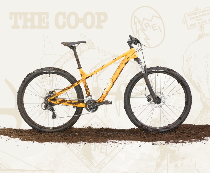 A muddy Co-op Cycles bike.