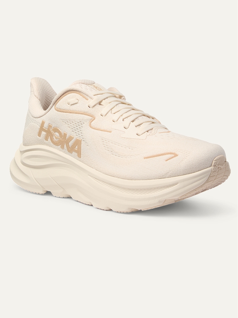 A HOKA Clifton 10 running shoe.
