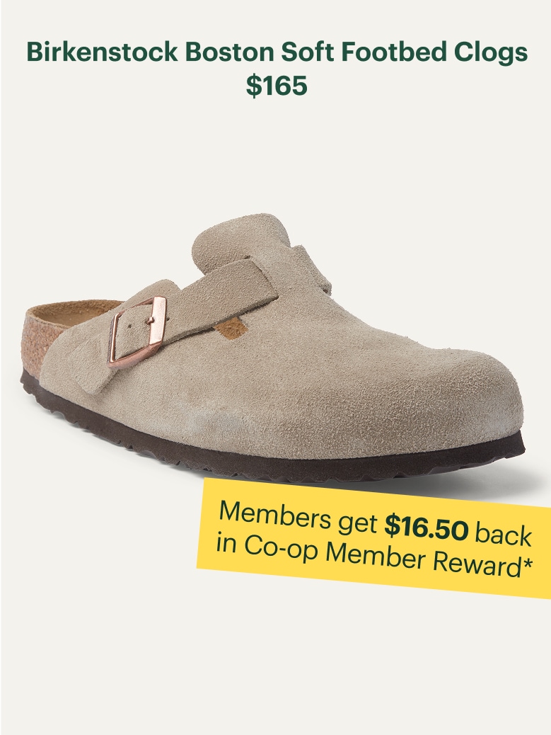 A Birkenstock Boston clog.