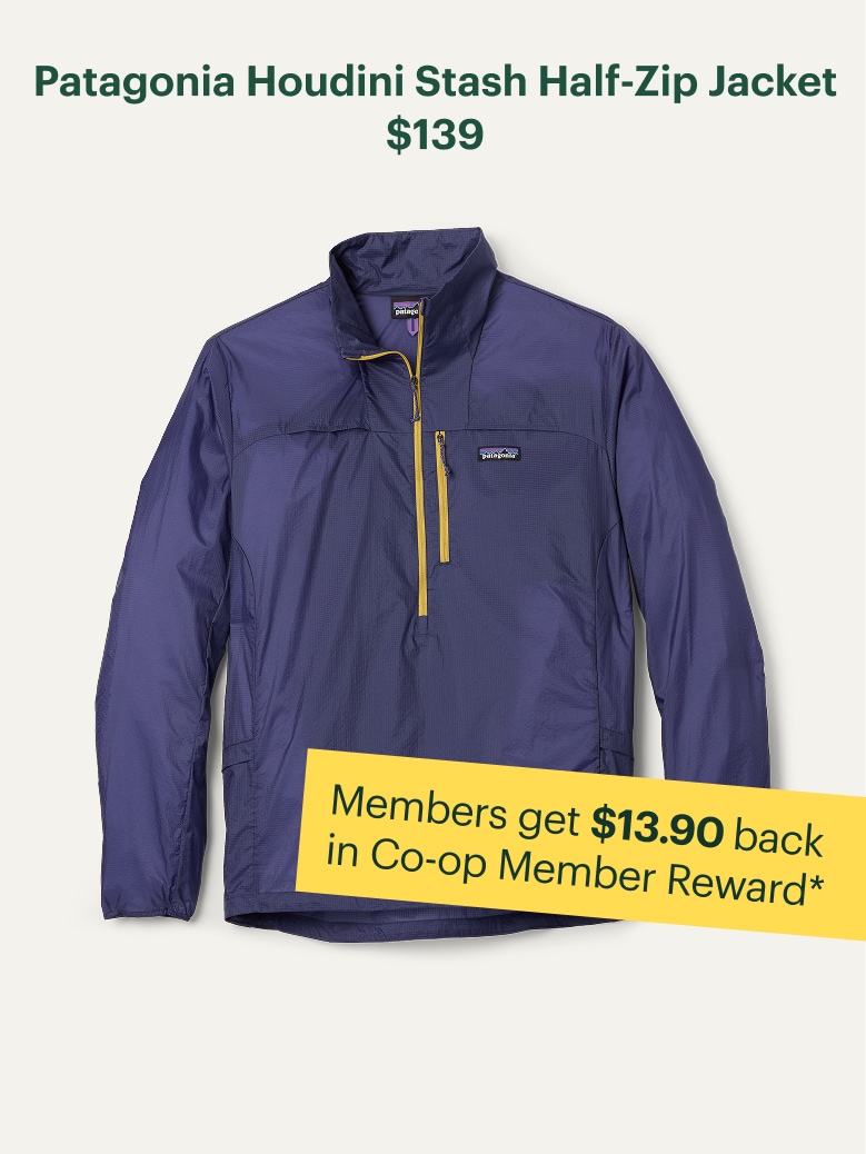 A men’s Houdini Stash Half-Zip jacket from Patagonia.