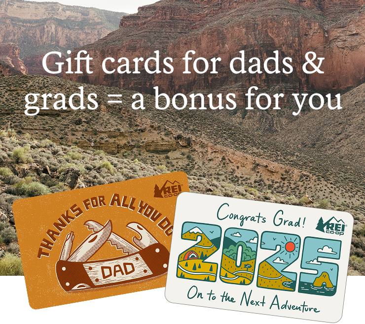 Gift cards for dads and gift cards for grads. Headline: gift cards for dads & grads equal a bonus for you