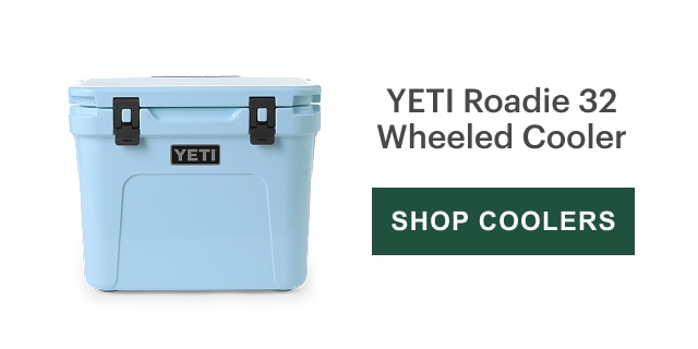 YETI Roadie 32 Wheeled Cooler. SHOP COOLERS.