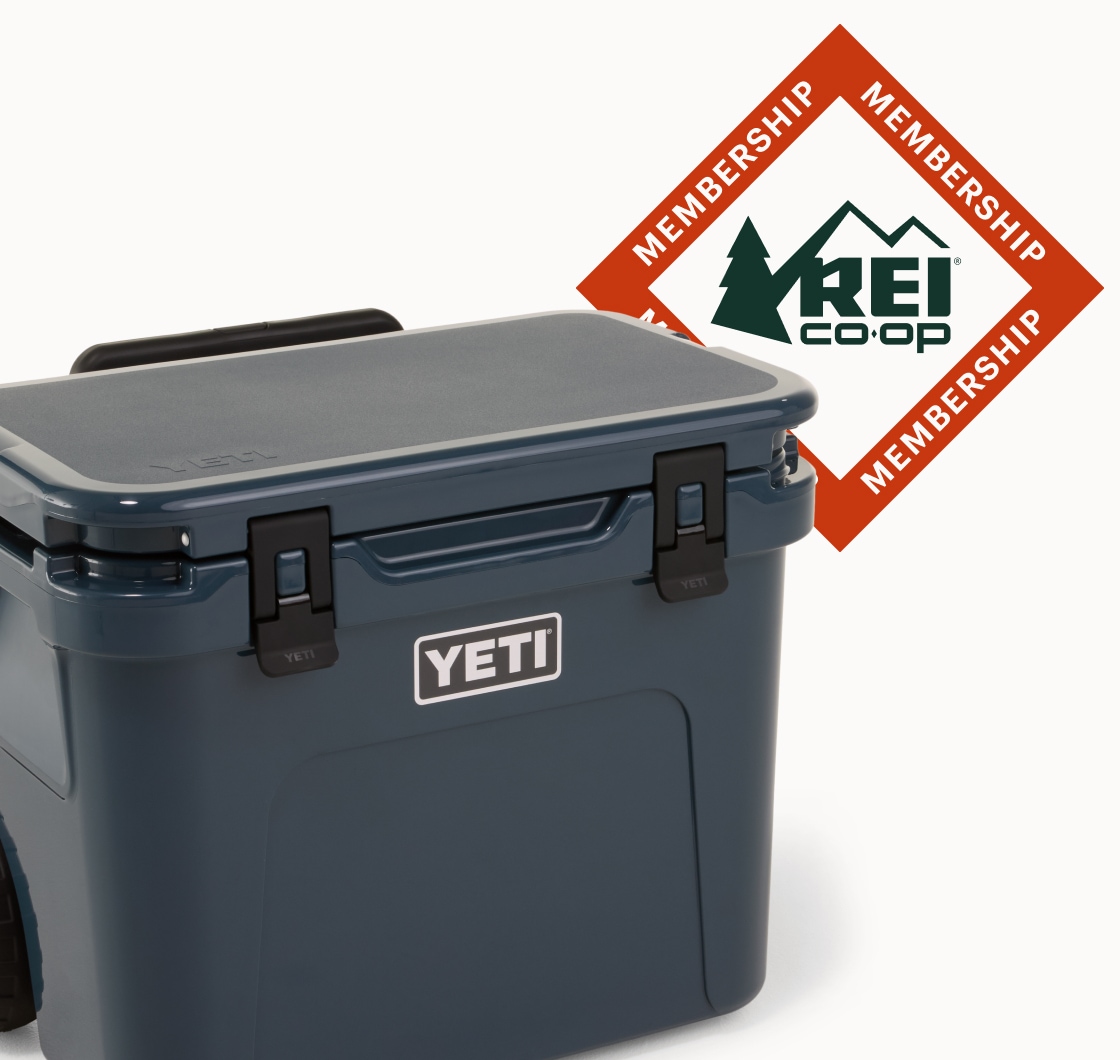 R E I Co-op membership. A YETI cooler.