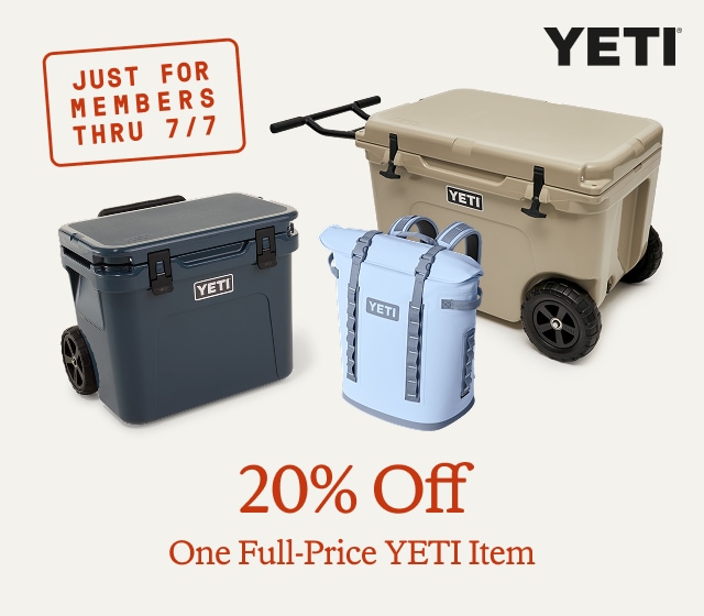 20% Off One Full-Price YETI Item. Just for members thru 7/7.