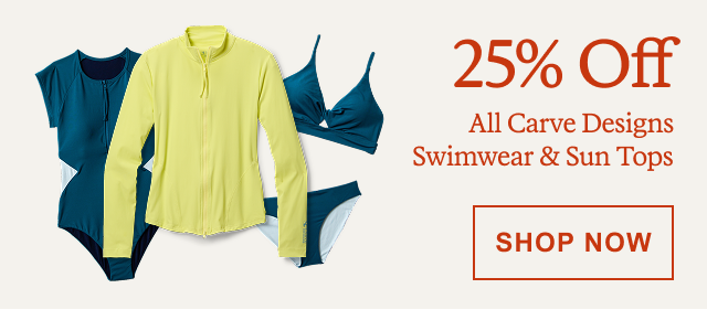 25% Off All Carve Designs Swimwear & Sun Tops. SHOP NOW