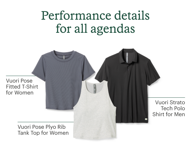 Vuori tops. Headline: Performance details for all agendas