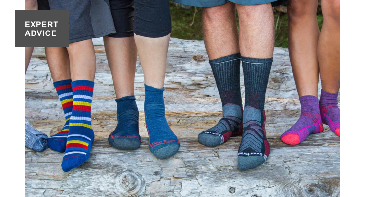 Sock-clad feet.