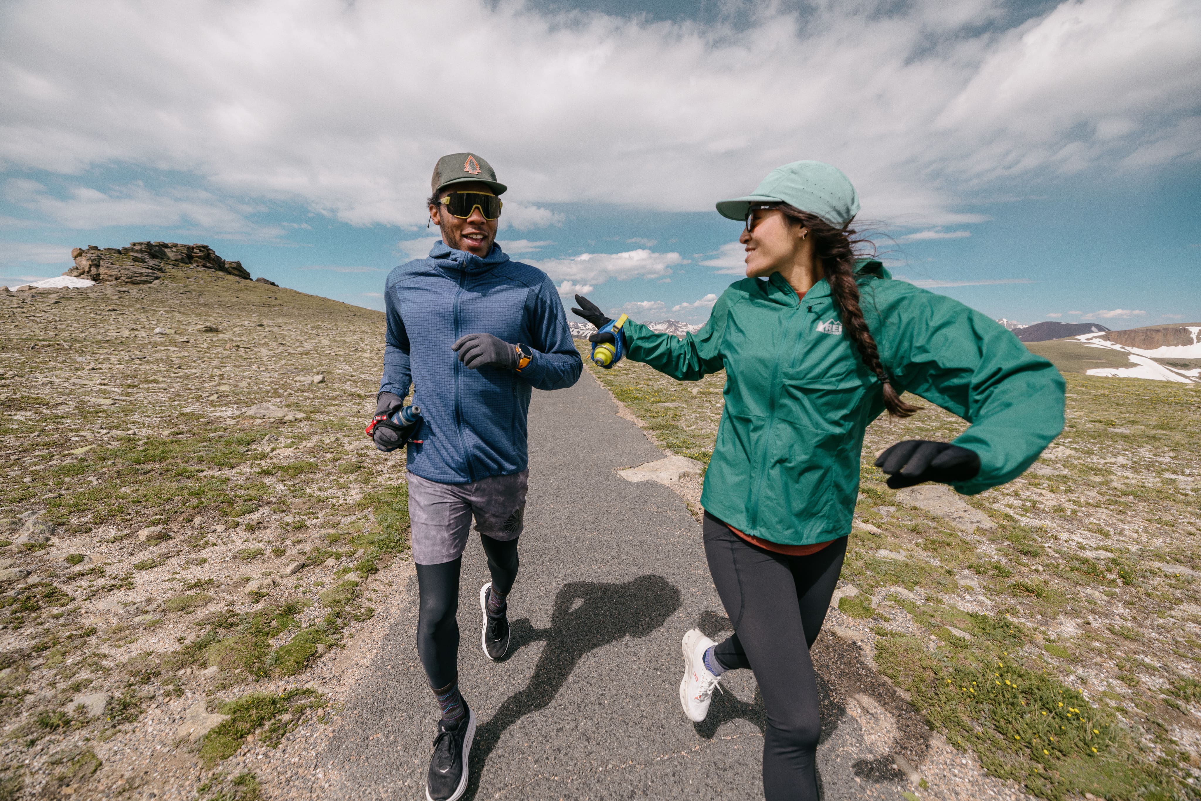 Two runners in co-op gear