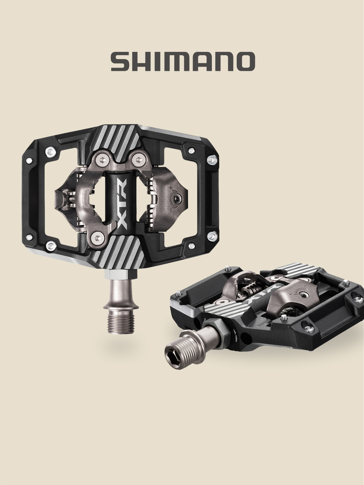 Shimano. Two XTR bike pedals.