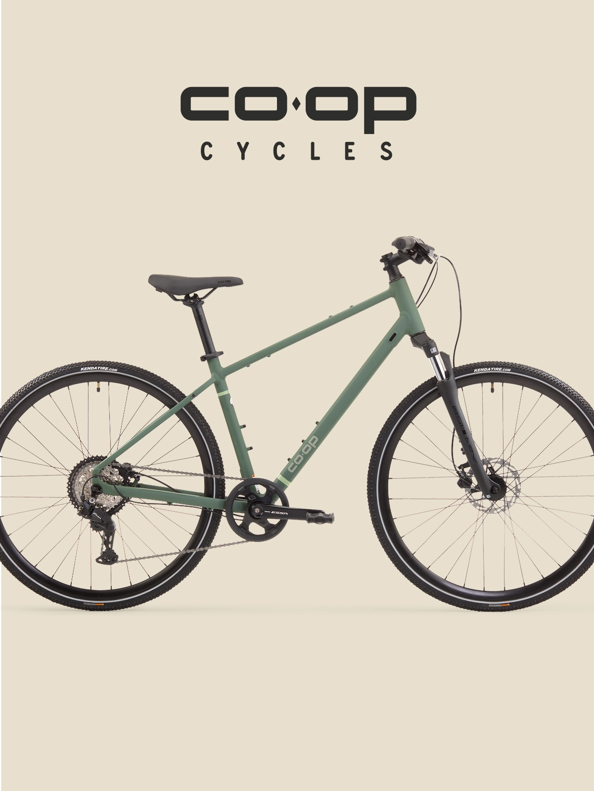 Co-op Cycles. A green bike.
