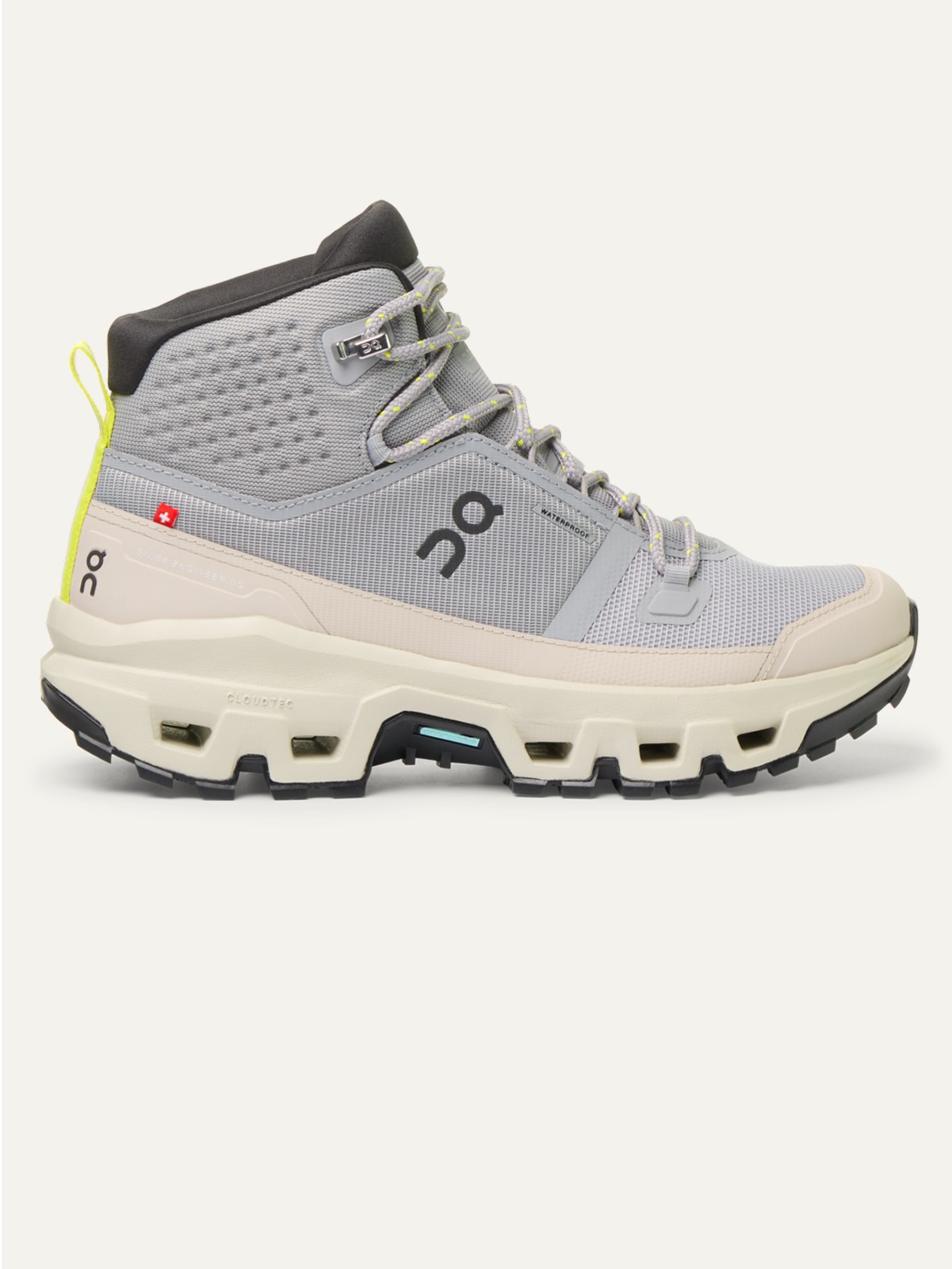The On Cloudrock Mid Waterproof Hiking boot.