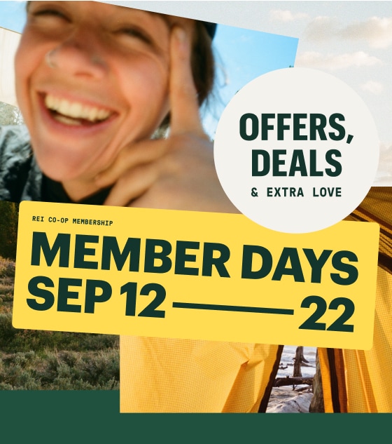 Member days Sep 12 through Sep 22. Offers, deals, and extra love. A person laughs and smiles for the camera.
