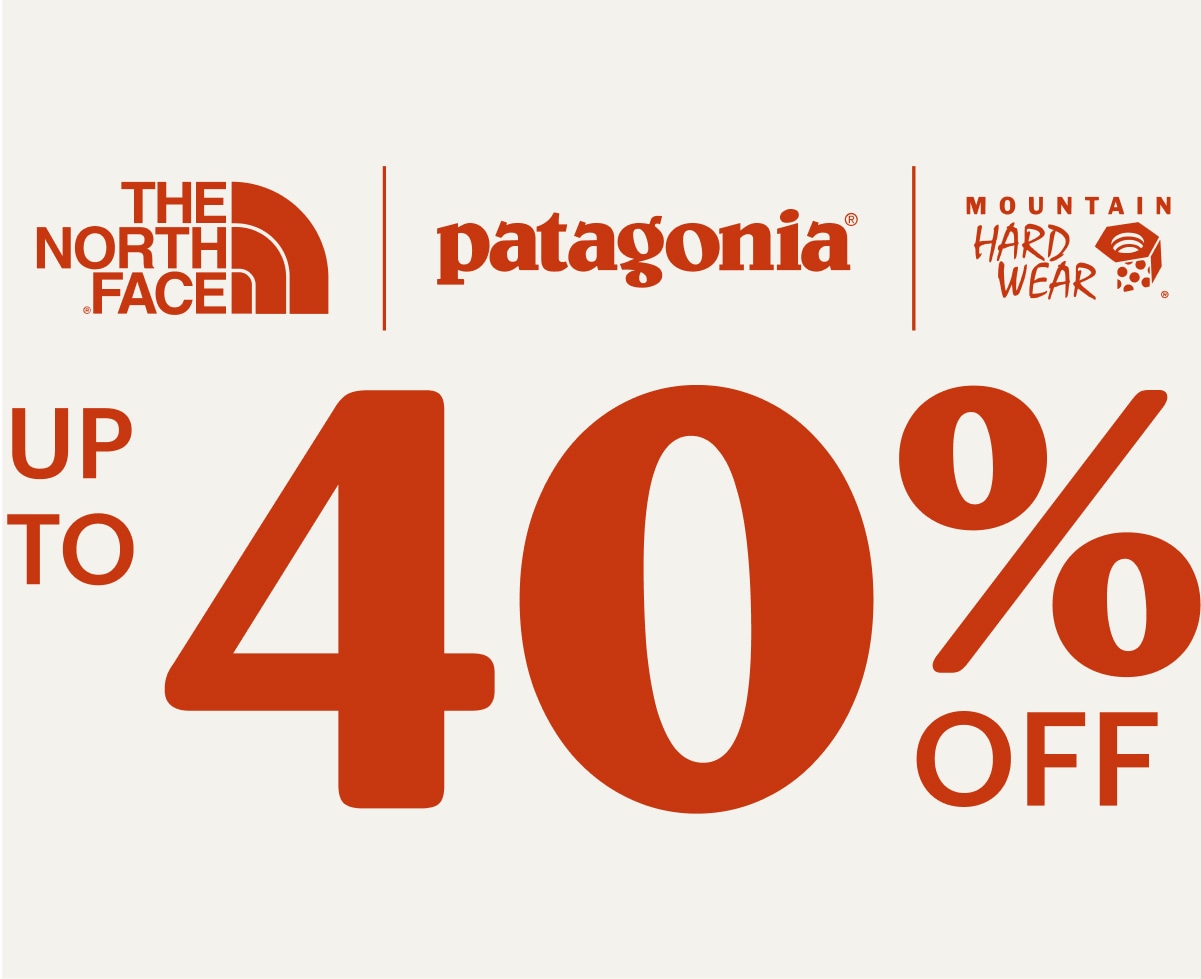 The North Face, Patagonia & Mountain Hardwear. Up to 40% off.