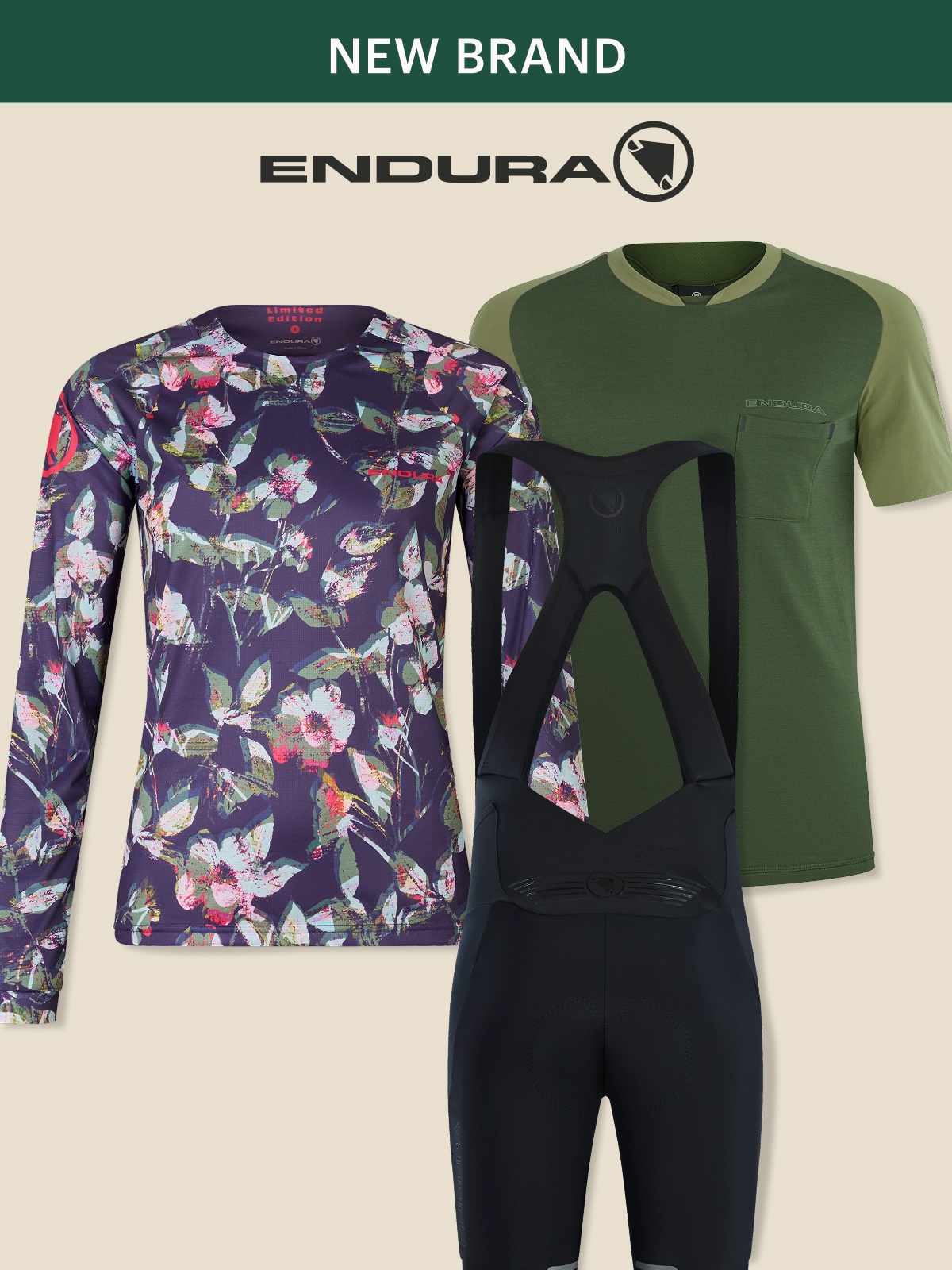 Endura. A collage of clothing.