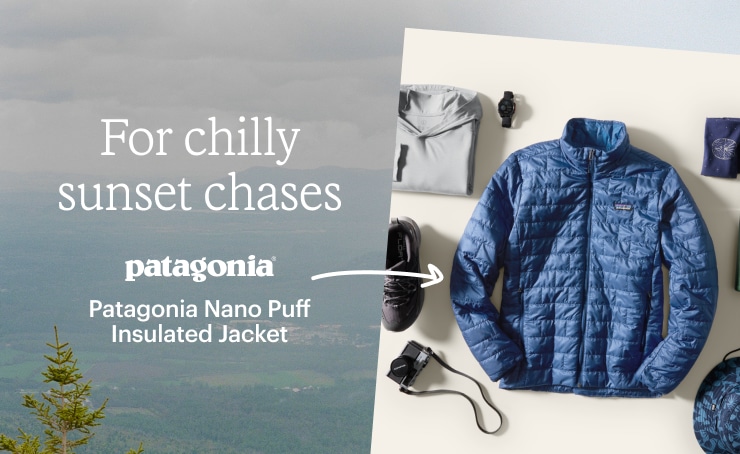 Patagonia Nano Puff Insulated Jacket. Headline: For chilly sunset chases