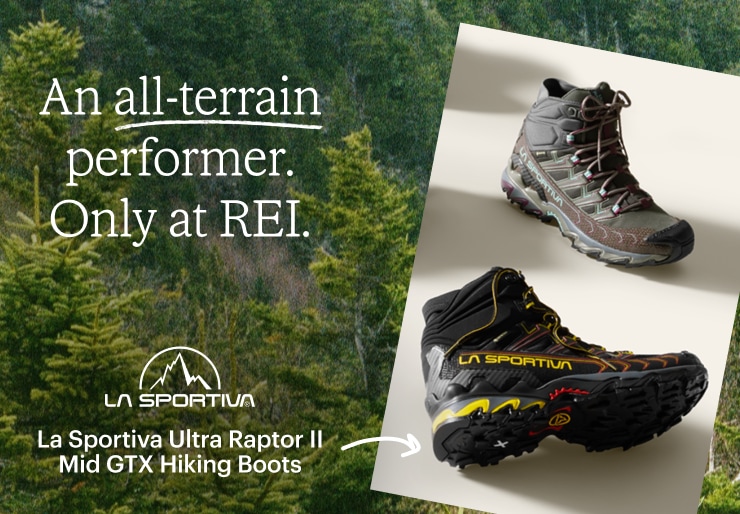 La Sportiva Ultra Raptor II Mid GTX Hiking Boots. Headline: An all-terrain performer. Only at REI.