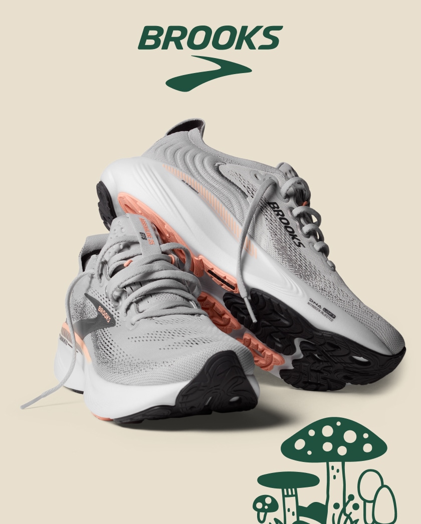 A pair of Brooks Adrenaline GTS 25 running shoes.