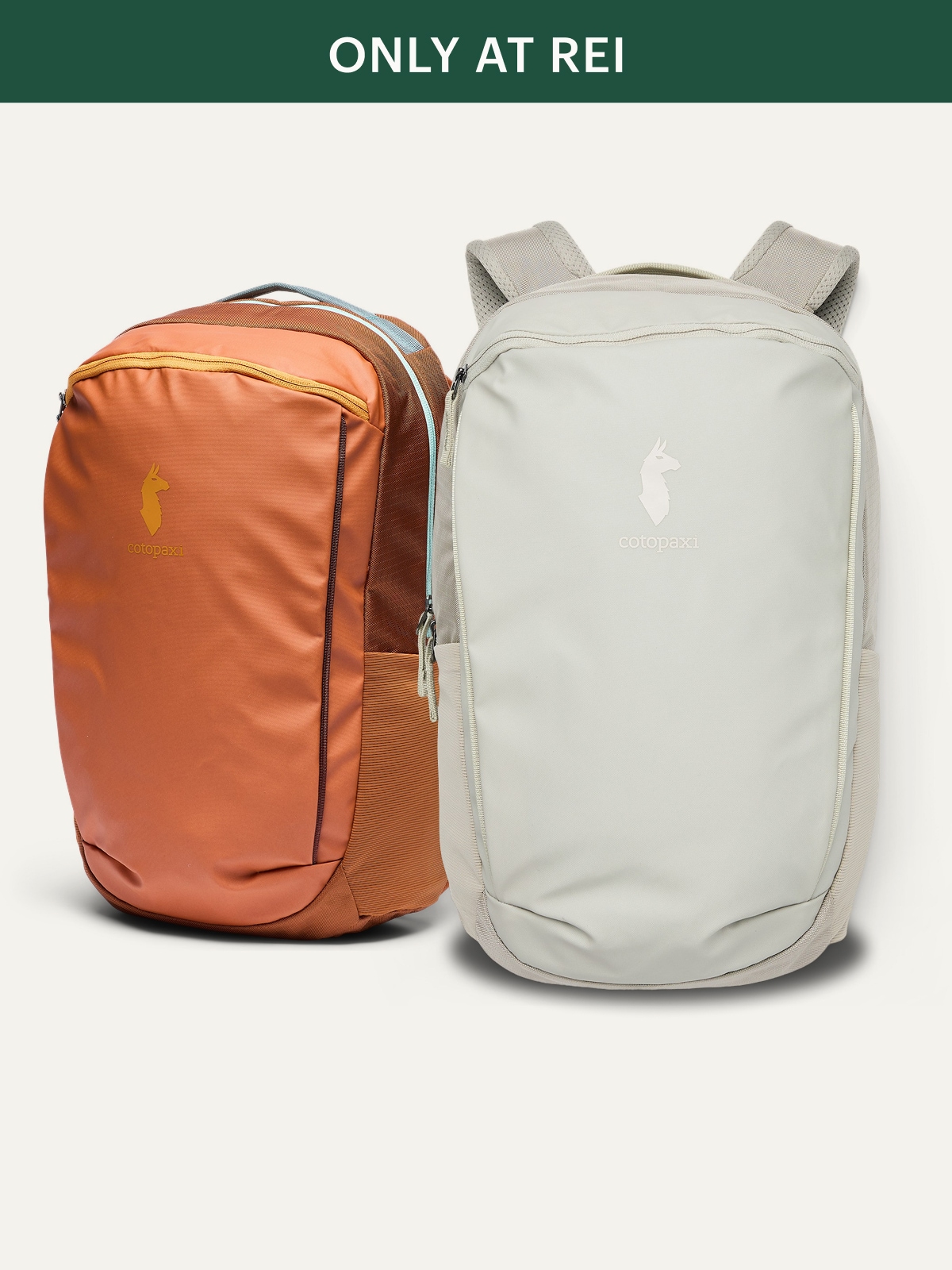 Two packs from Cotopaxi on a light colored background.