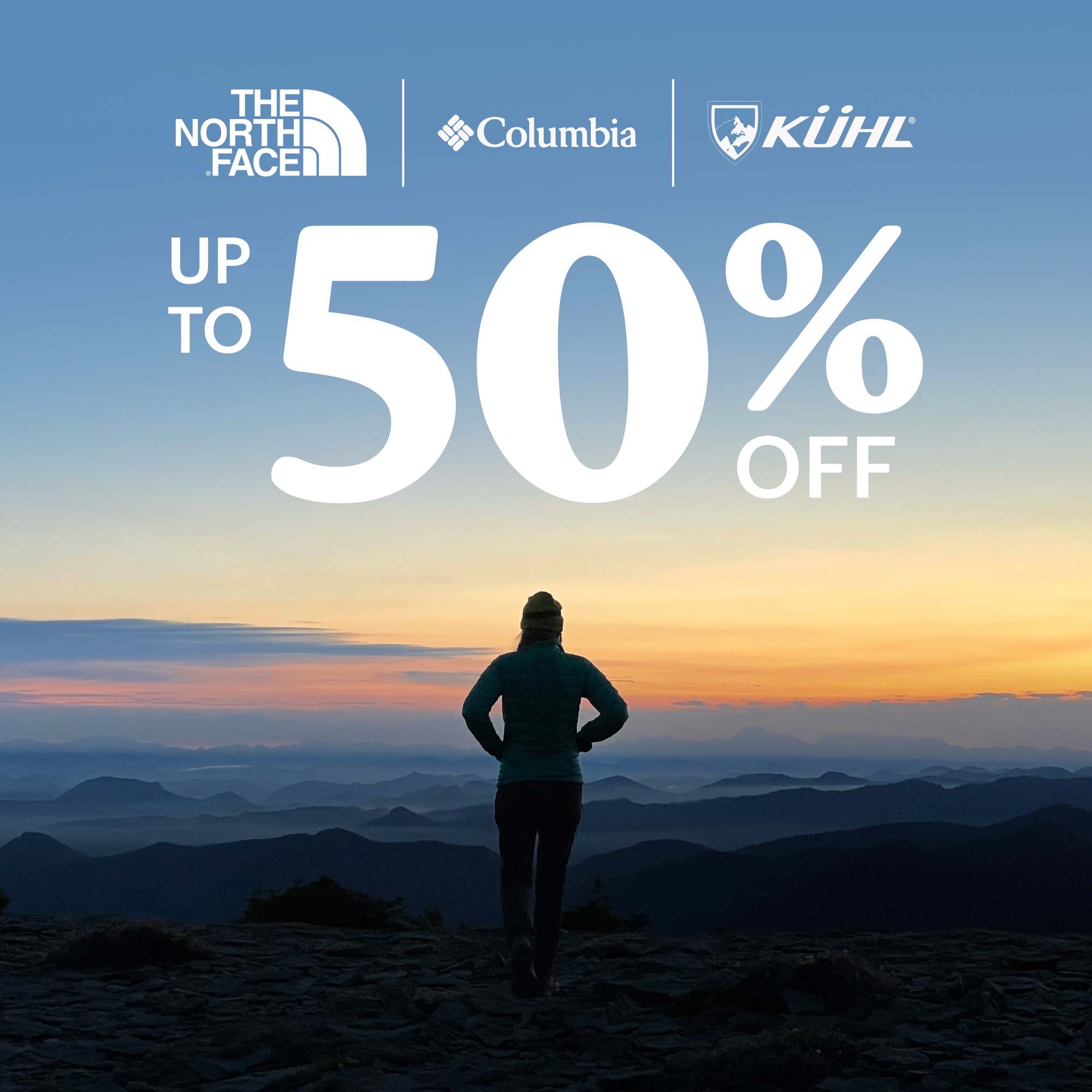The North Face, Columbia, & Kuhl. Up to 50% off. 