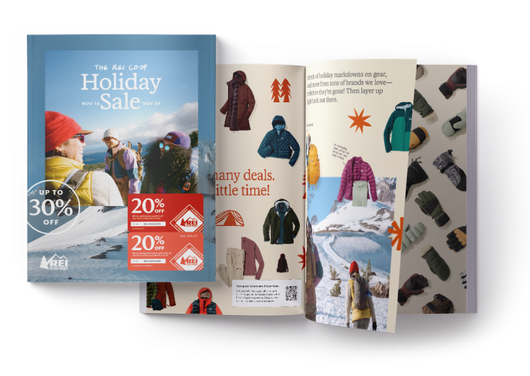 The R E I Co-op Holiday Sale catalog.