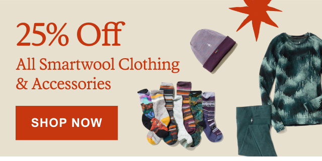 25% Off All Smartwool Clothing & Accessories. SHOP NOW