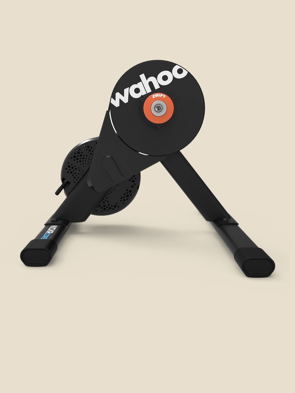 A Wahoo Fitness indoor bike trainer on a light colored background.