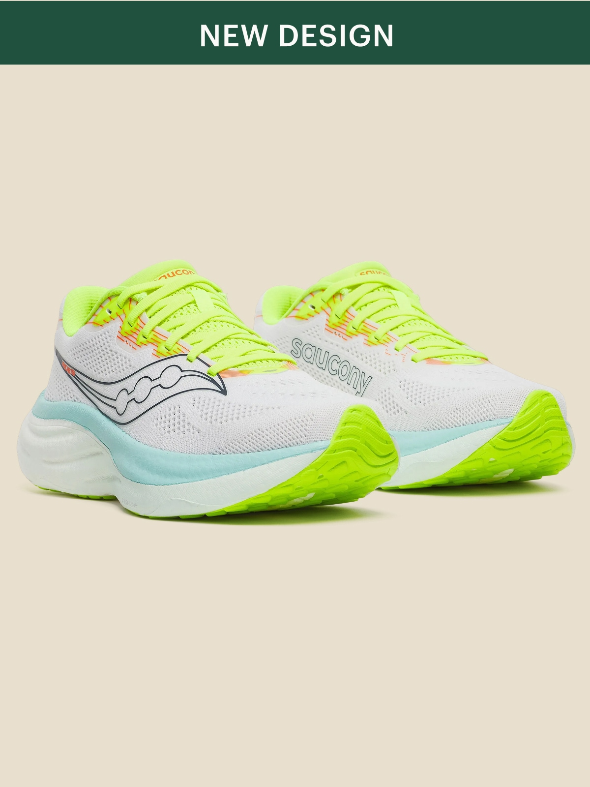 A pair of Saucony running shoes.