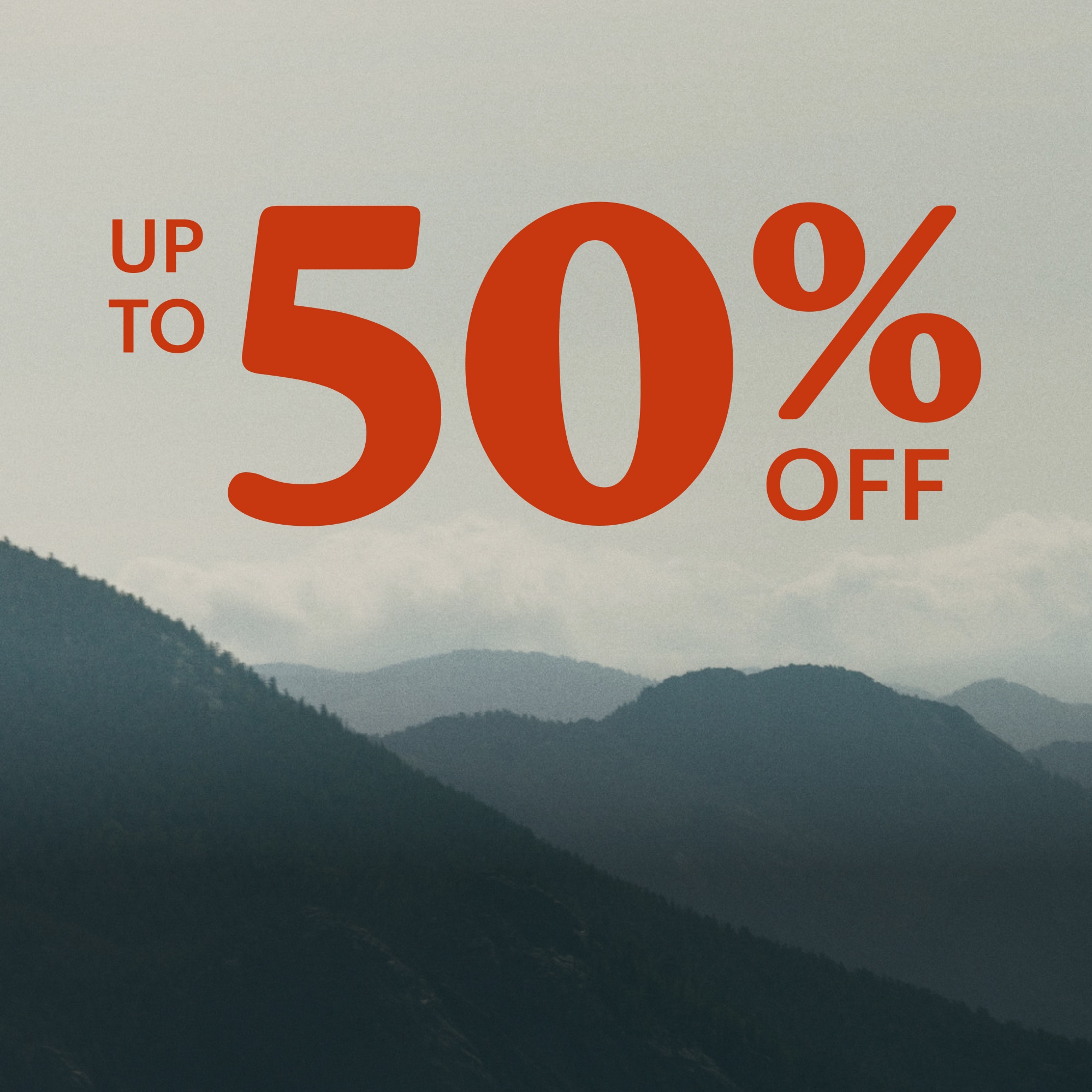 Up to 50% off.