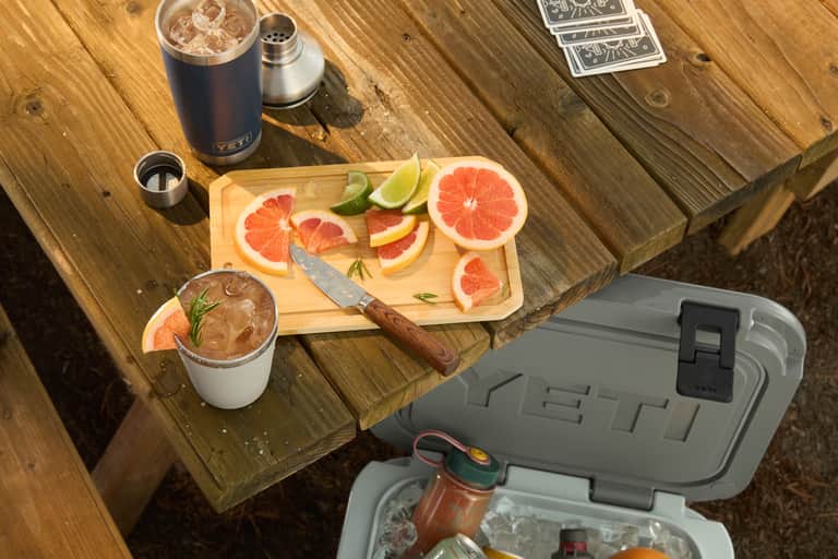 Picture of a cocktail in a YETI cup.