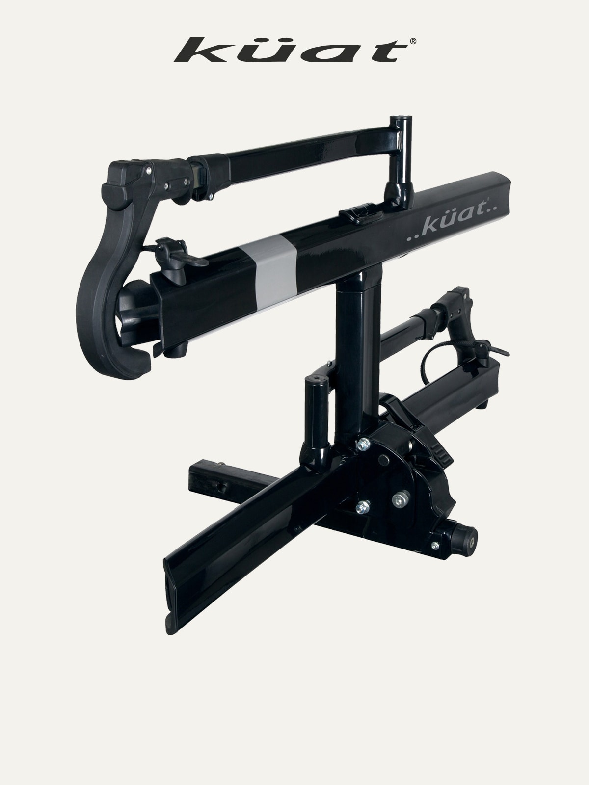 A Kuat car rack on a light colored background.