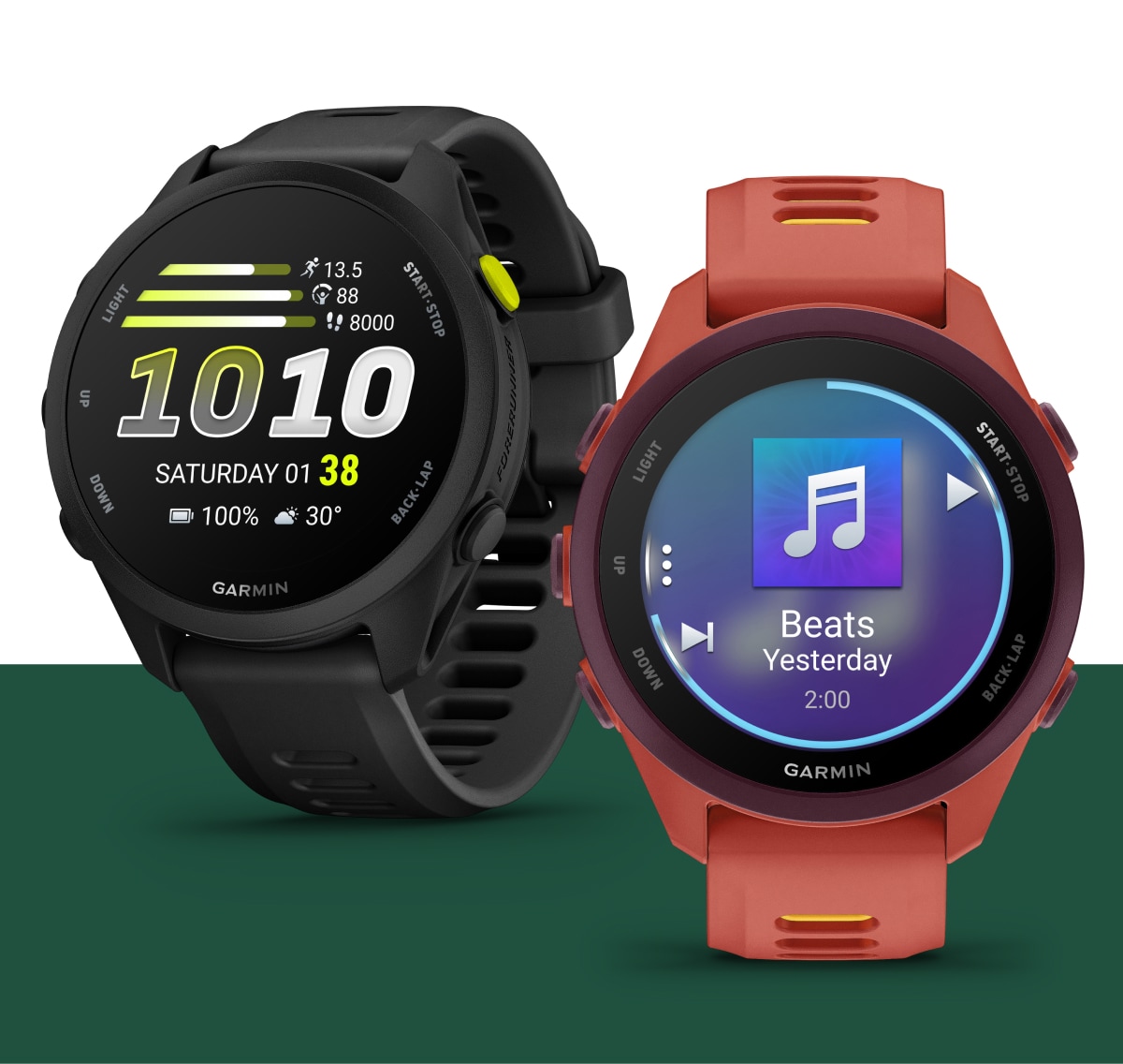 The Forerunner 70 and 170 smartwatches from Garmin.