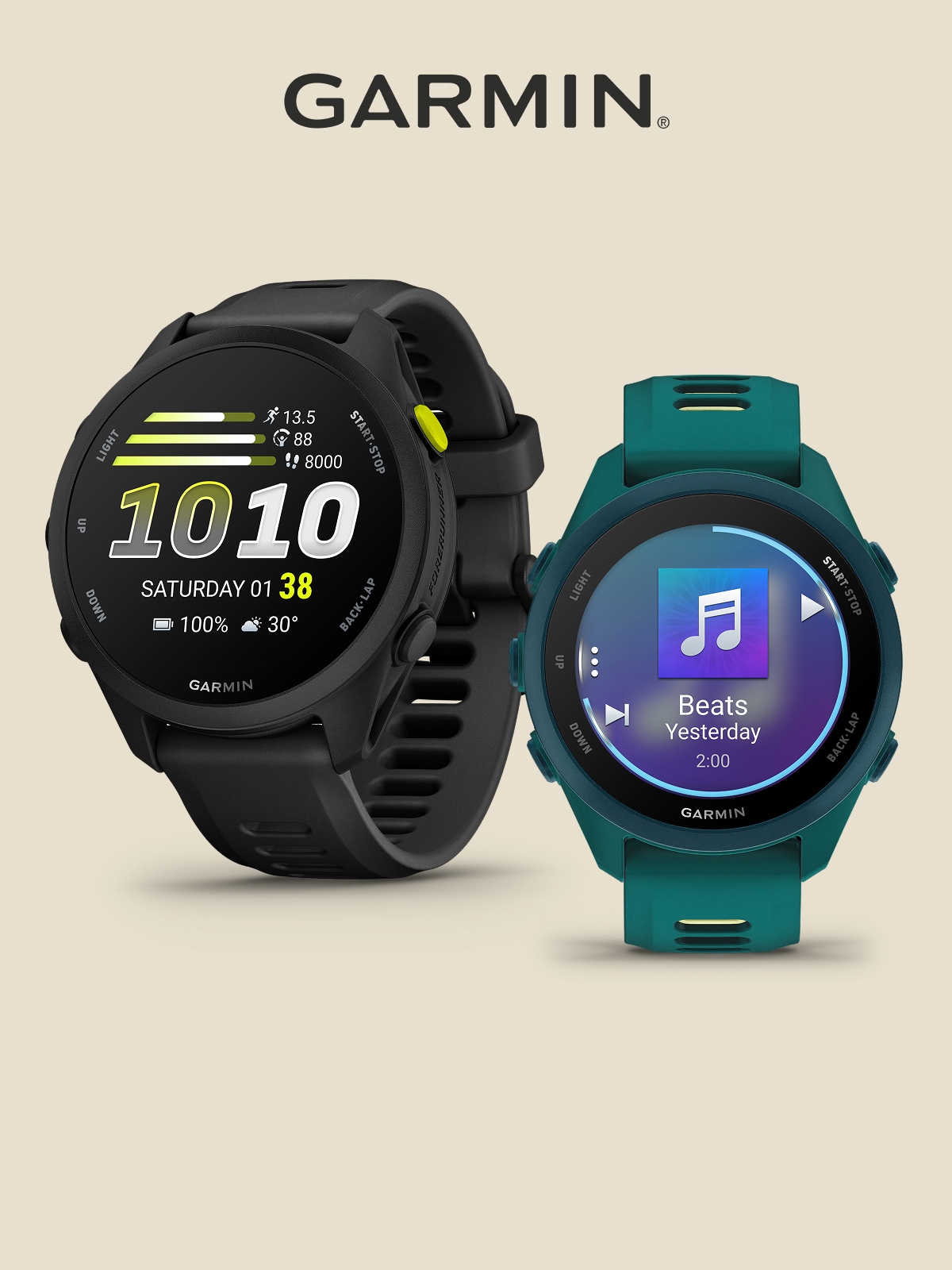 The Forerunner 70 and 170 smartwatches from Garmin.