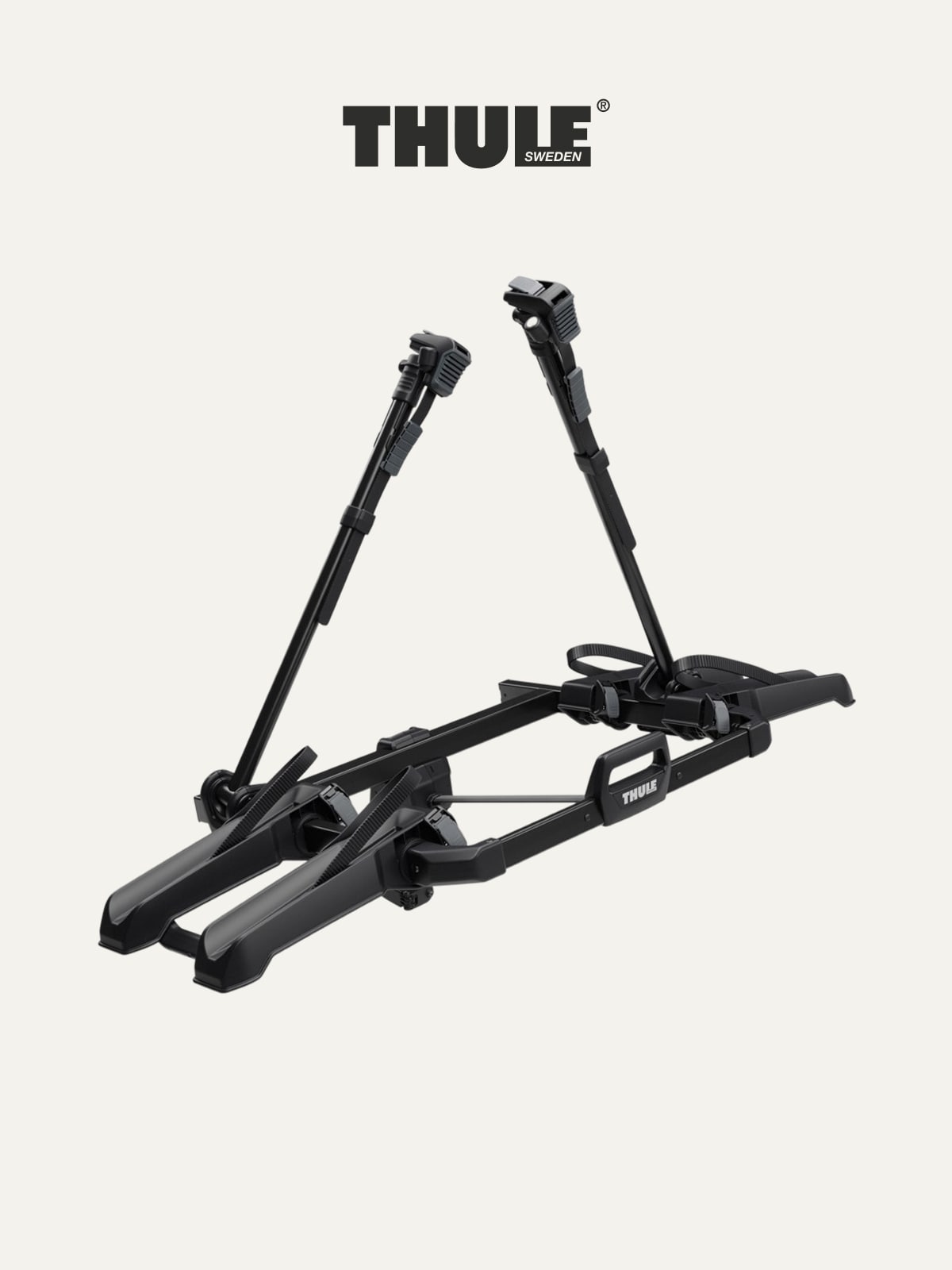 A Thule rack on a light colored background.