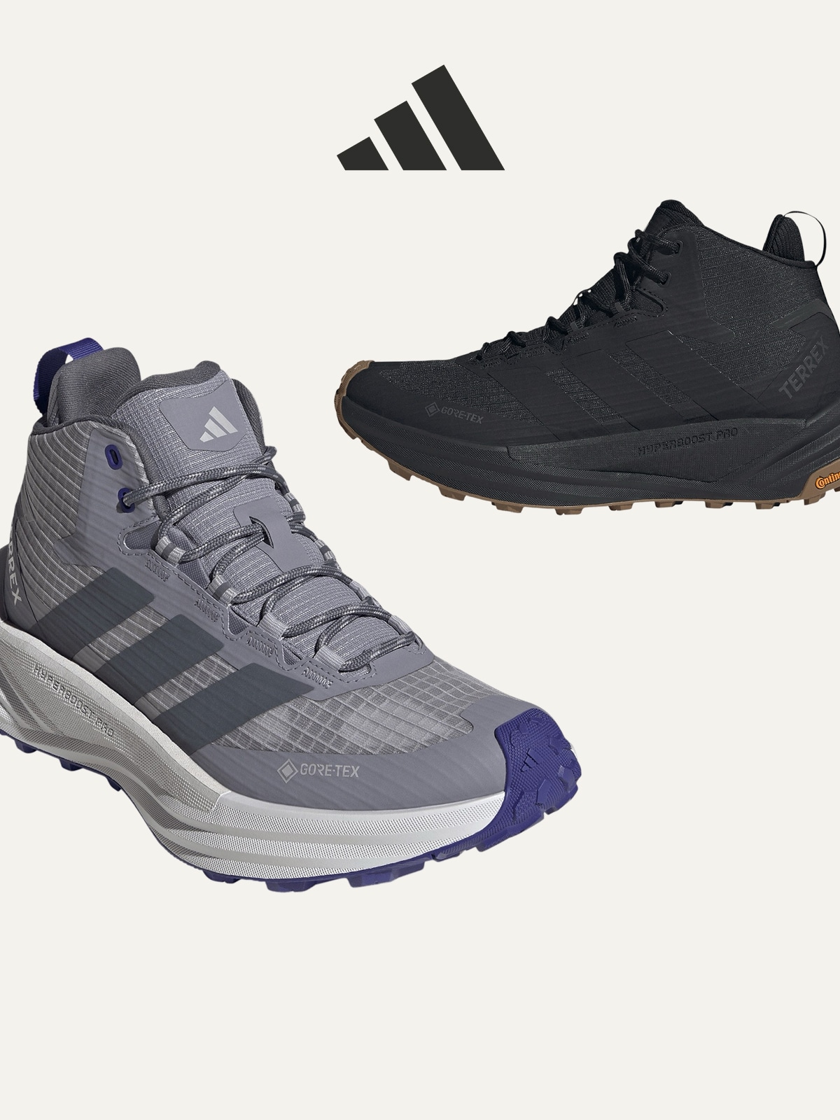 Adidas shoes on a light colored background.