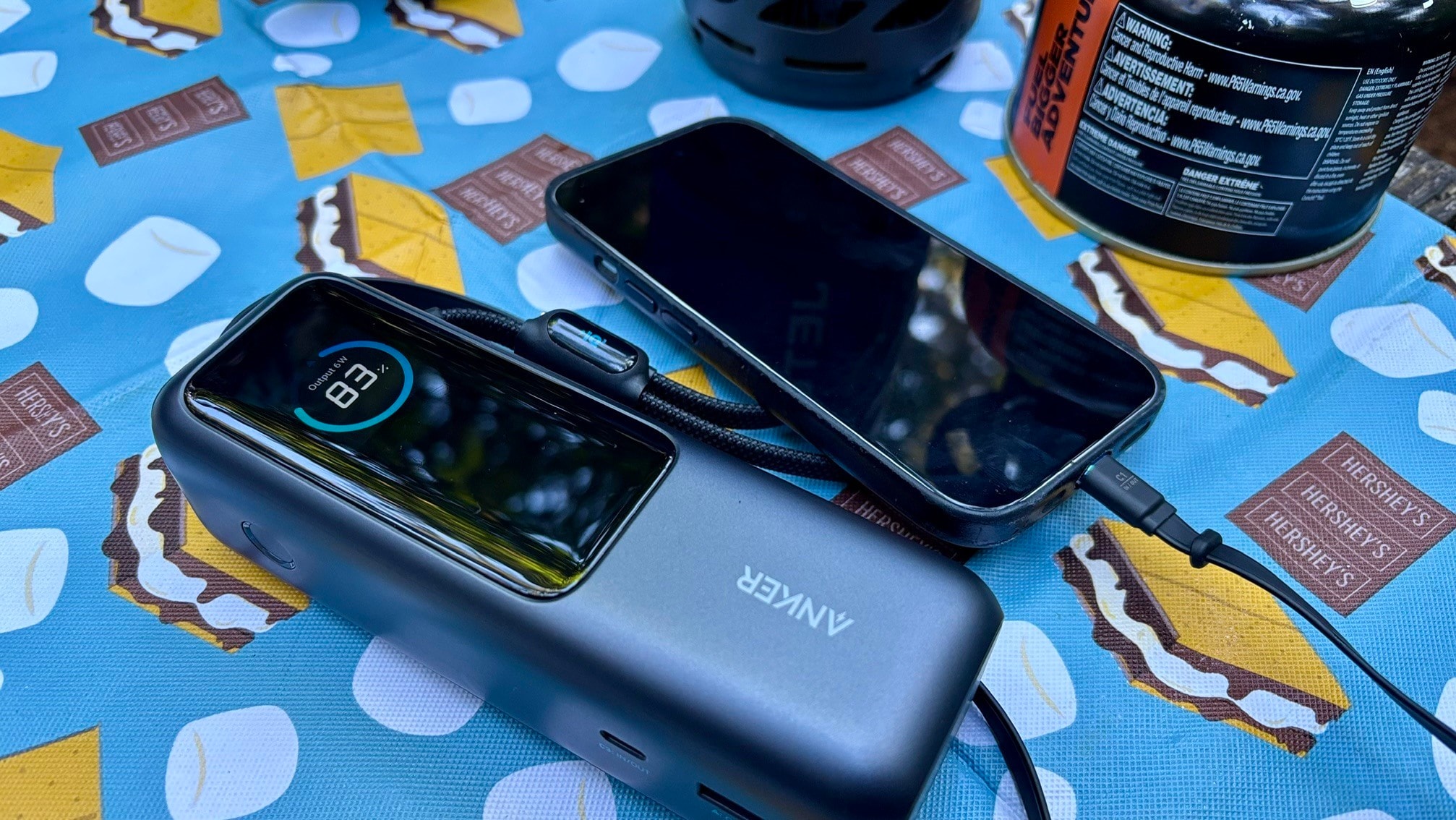 Laptop Power Bank (25,000 mAh, 165W, Built-In and Retractable Cables)