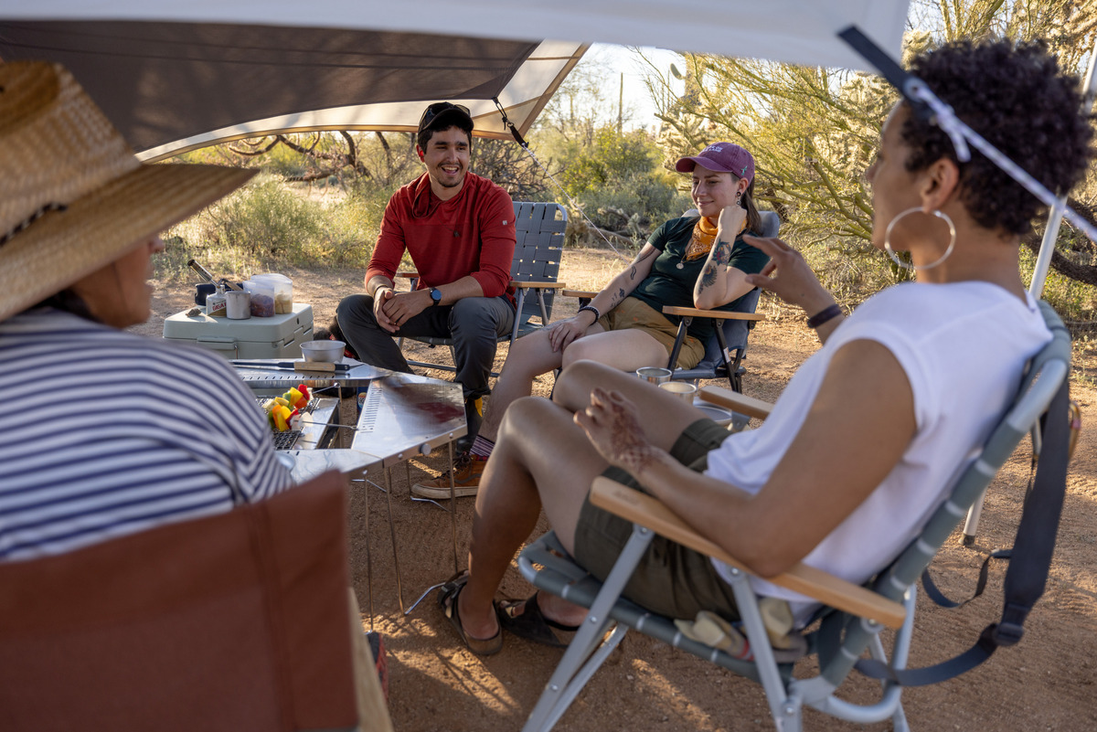 Picture of people reclining in camp chairs 