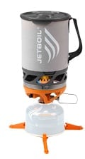 insulated cooking pot attached to burner and fuel canister