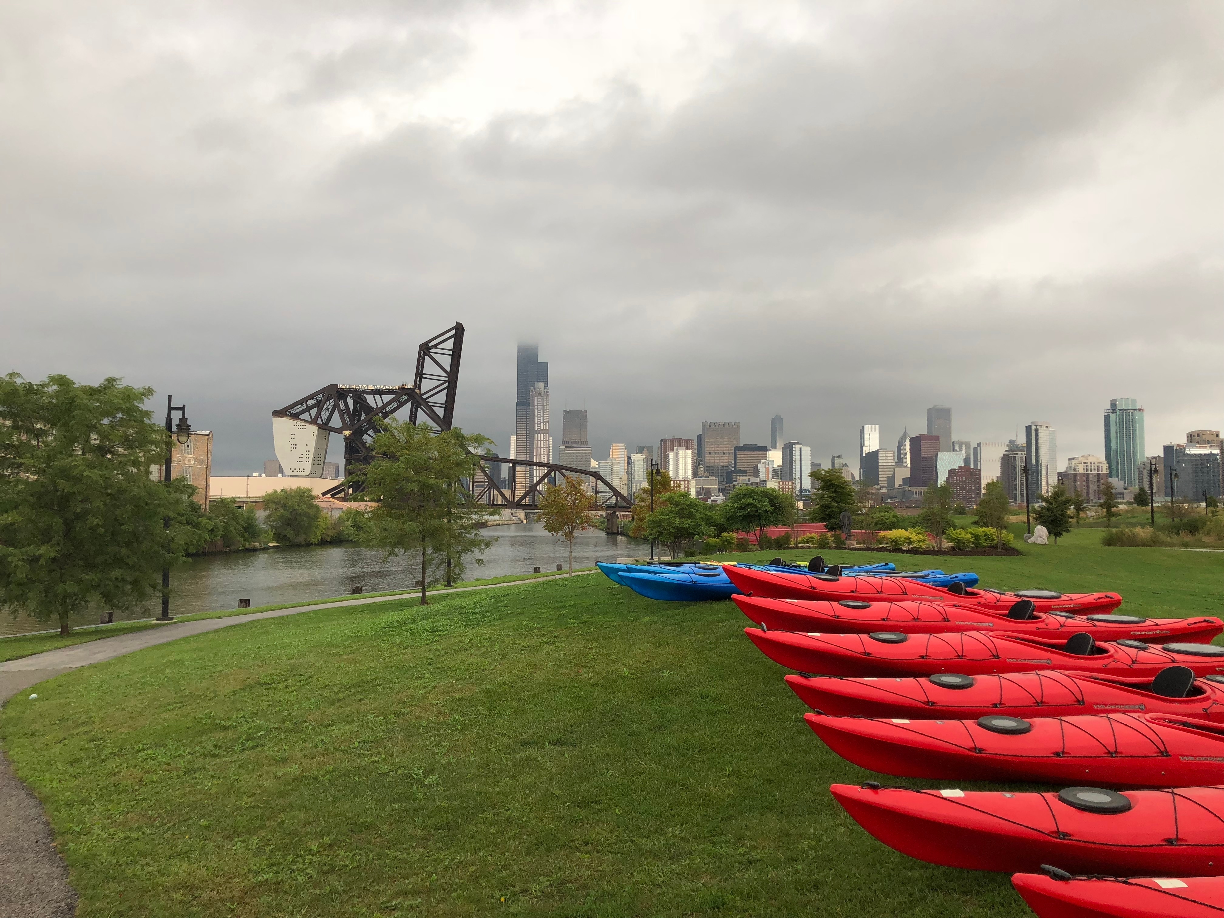 Two people kayaking.